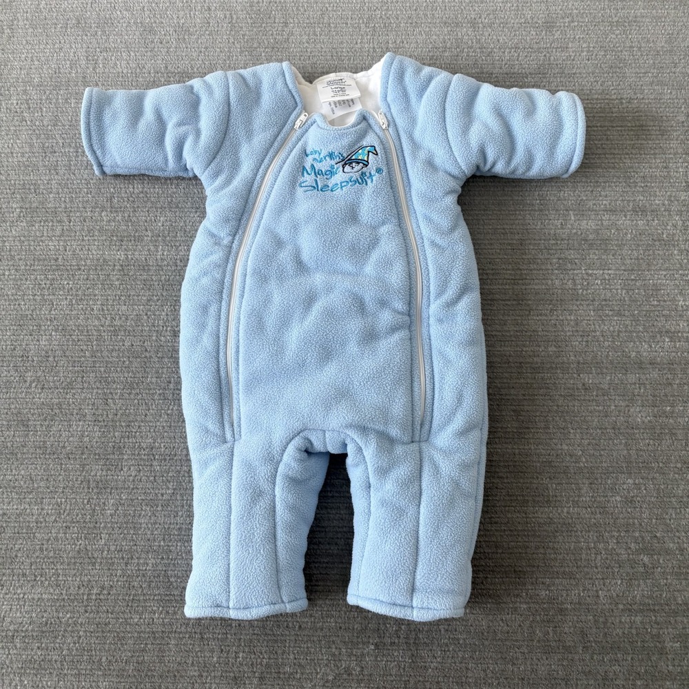 Baby Merlins Magic Sleepsuit Size Large 6-9 Months 18-21 LBS Light‎ Blue